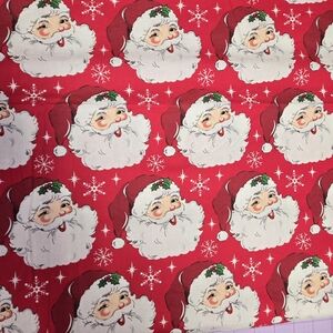 Fabric Traditions Traditional Santa Christmas Fabric 100% Cotton Red – 2 Yds+ 4"